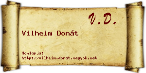 Vilheim Donát névjegykártya